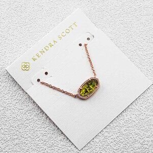Kendra Scott Transparent Army Green Glass Necklace